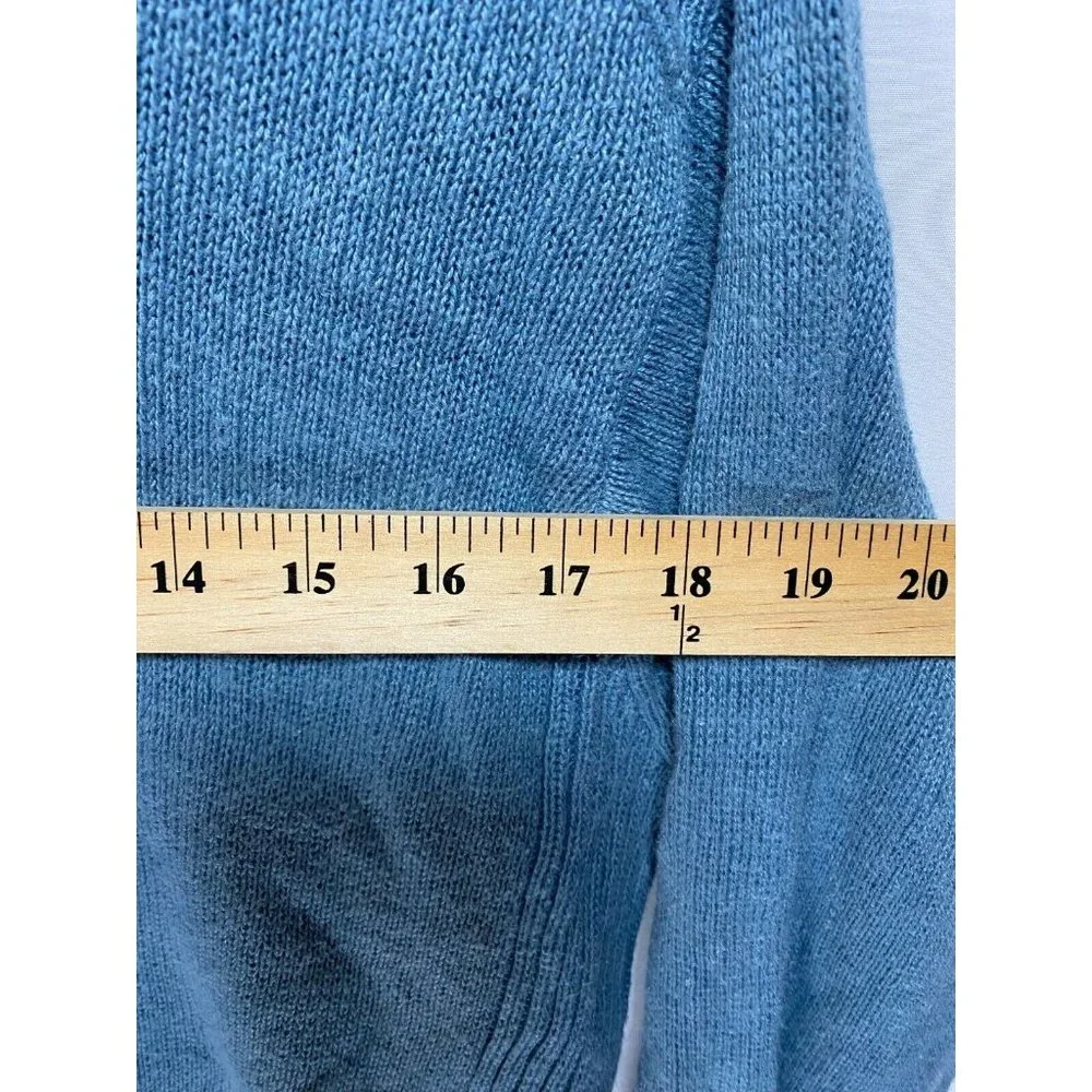 G.H. Bass Earth Sweater Adult Medium Blue 1/4 Zip Knit‎ Sweatshirt Mens.